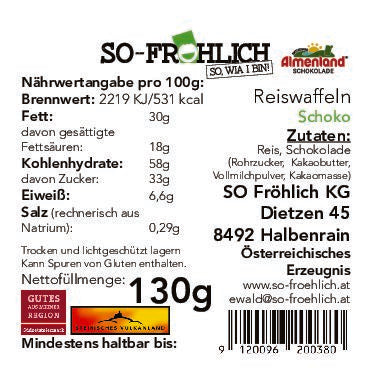 Reiswaffeln Schoko – SO Fröhlich